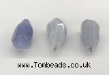 NGP9807 22*35mm - 25*40mm faceted nuggets blue lace agate pendants