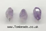 NGP9820 22*35mm - 25*40mm faceted nuggets lavender amethyst pendants