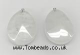 NGP9830 32*42mm - 35*45mm faceted nuggets white jade pendants