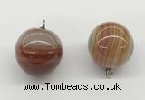 NGP9844 20mm round line agate gemstone pendants