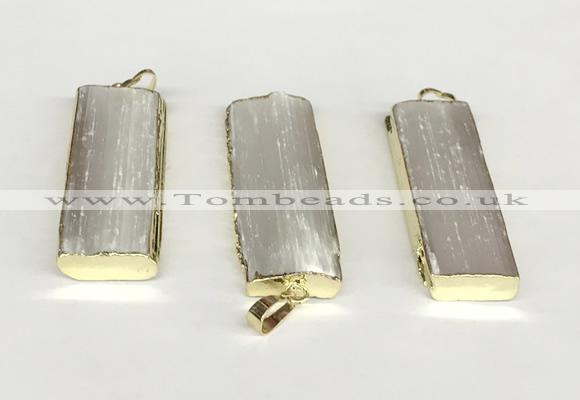 NGP9847 14*38mm - 18*45mm rectangle white calcite gemstone pendants