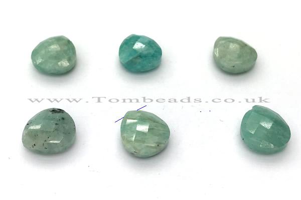 NGP9861 13*14mm faceted flat teardrop amazonite pendant