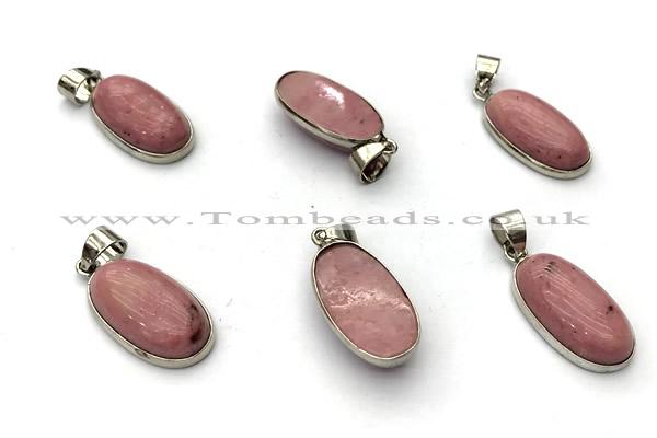 NGP9872 12*20mm oval pink wooden jasper pendant