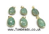 NGP9878 17*22mm faceted oval amazonite pendant