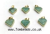 NGP9885 14*16mm faceted amazonite pendant