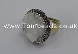 NGR1000 26mm - 28mm coin druzy quartz rings wholesale