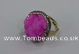 NGR1003 26mm - 28mm coin druzy quartz rings wholesale