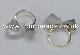 NGR103 13*18mm - 15*20mm faceted nuggets white crystal rings