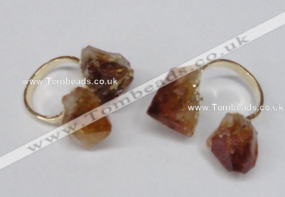 NGR105 13*18mm - 15*20mm faceted nuggets citrine gemstone rings