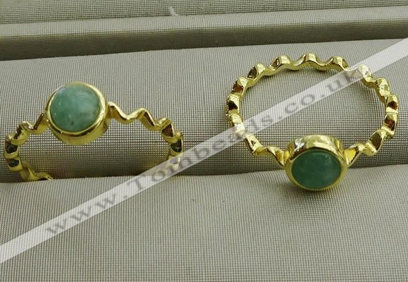 NGR1059 4mm coin amazonite gemstone rings wholesale