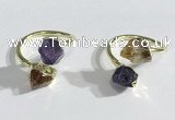 NGR1081 8*10mm - 10*12mm faceted nuggets Citrine & amethyst rings