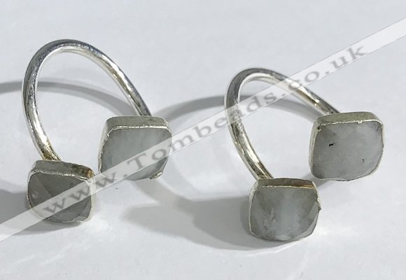 NGR1088 8mm faceted square aquamarine gemstone rings wholesale