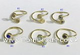 NGR1115 6mm coin  mixed gemstone rings wholesale