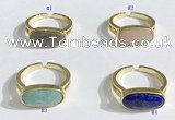 NGR1124 8*16mm oval mixed gemstone rings wholesale