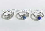 NGR1130 14*17mm flat round mixed gemstone rings wholesale