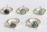 NGR1134 11mm flat round mixed gemstone gemstone rings wholesale