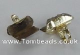 NGR122 12*35mm - 15*40mm faceted nuggets lemon quartz rings