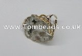 NGR124 30*40mm - 35*45mm freeform plated druzy quartz rings