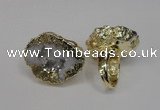 NGR125 30*40mm - 35*45mm freeform plated druzy quartz rings