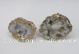 NGR126 30*40mm - 35*45mm freeform plated druzy quartz rings