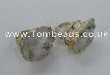 NGR127 30*35mm - 35*40mm freeform plated druzy quartz rings