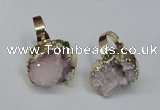 NGR130 18*25mm - 20*25mm freeform plated druzy quartz rings