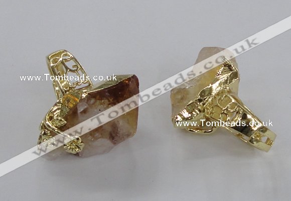 NGR144 18*25mm - 22*30mm faceted nuggets citrine gemstone rings