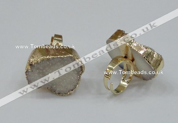 NGR158 22*30mm - 25*30mm freeform druzy agate rings wholesale