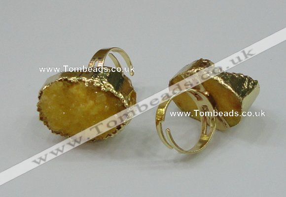 NGR159 22*30mm - 25*30mm freeform druzy agate rings wholesale