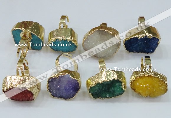 NGR164 22*30mm - 25*30mm freeform druzy agate rings wholesale