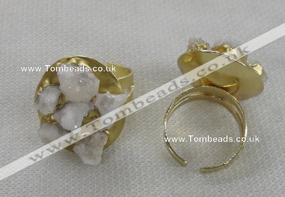 NGR175 25*30mm druzy agate gemstone rings wholesale