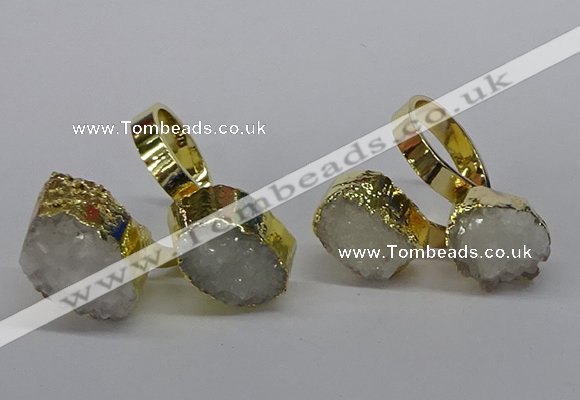 NGR193 10*14mm - 15*20mm oval druzy agate gemstone rings