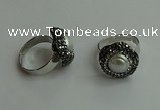 NGR2000 20*20mm flower pearl rings wholesale