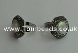 NGR2001 25*25mm flower pearl rings wholesale