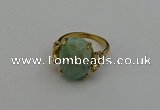 NGR2068 10*15mm faceted oval amazonite gemstone rings