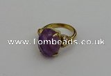 NGR2082 10*15mm faceted oval amethyst gemstone rings wholesale