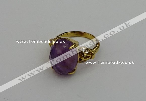 NGR2082 10*15mm faceted oval amethyst gemstone rings wholesale