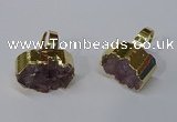 NGR210 15*25mm - 18*30mm oval druzy amethyst rings wholesale