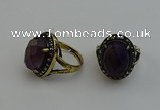 NGR2103 10*15mm faceted oval amethyst gemstone rings wholesale