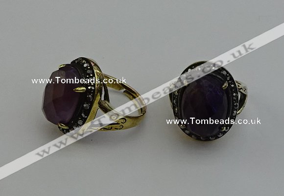 NGR2103 10*15mm faceted oval amethyst gemstone rings wholesale