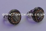 NGR2137 20mm - 22mm coin plated druzy agate gemstone rings