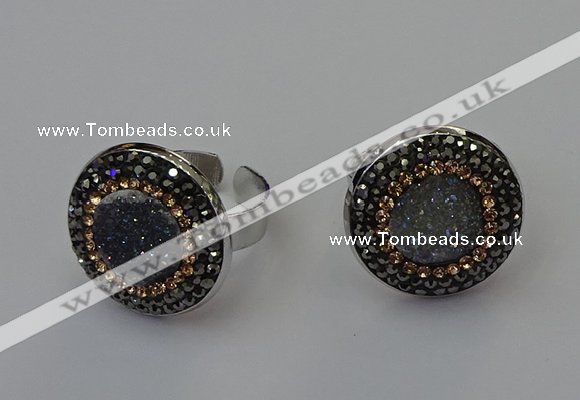 NGR2138 20mm - 22mm coin plated druzy agate rings wholesale