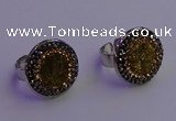 NGR2140 20mm - 22mm coin plated druzy agate gemstone rings