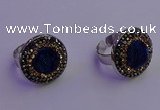 NGR2142 20mm - 22mm coin plated druzy agate gemstone rings