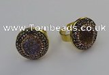 NGR2144 20mm - 22mm coin plated druzy agate rings wholesale