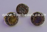 NGR2150 20mm - 22mm coin plated druzy agate gemstone rings