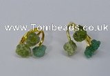 NGR216 5*8mm - 6*10mm freeform druzy agate & peridot rings wholesale