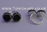 NGR2174 12mm - 14mm coin plated druzy agate rings wholesale