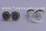 NGR2177 12mm - 14mm coin plated druzy agate rings wholesale