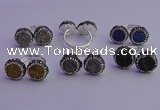 NGR2179 12mm - 14mm coin plated druzy agate rings wholesale